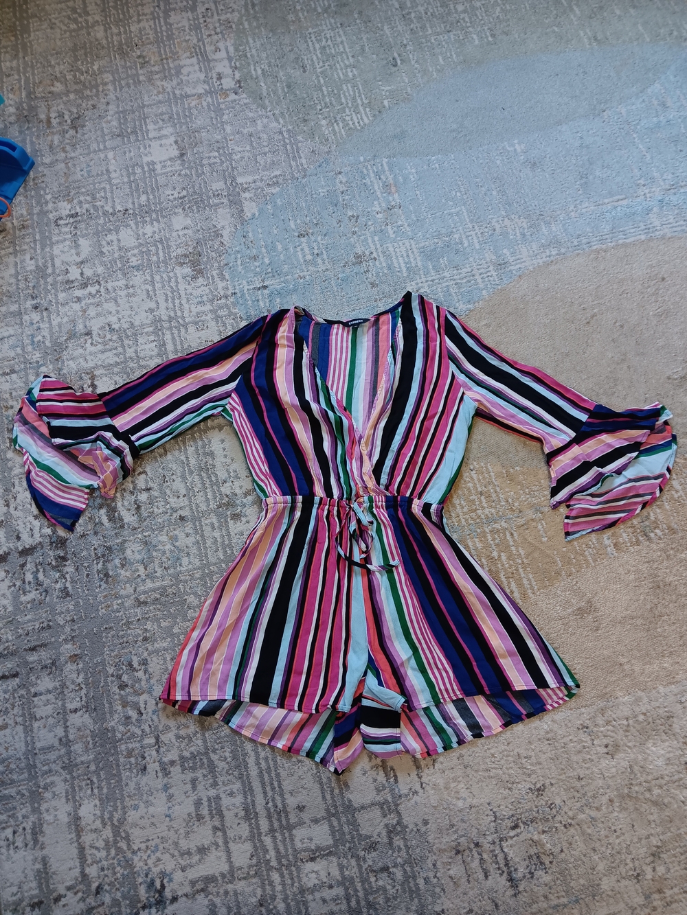 Express Multicolor Striped Romper